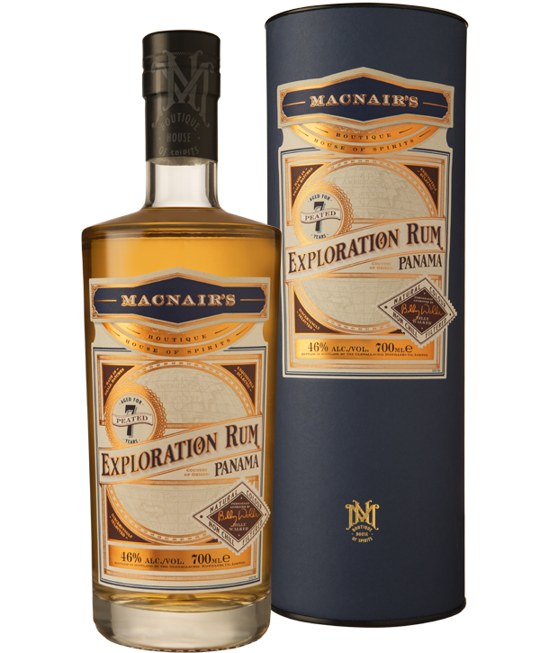 MacNair's Exploration Rum - 7 year old Peated - bottle & tube