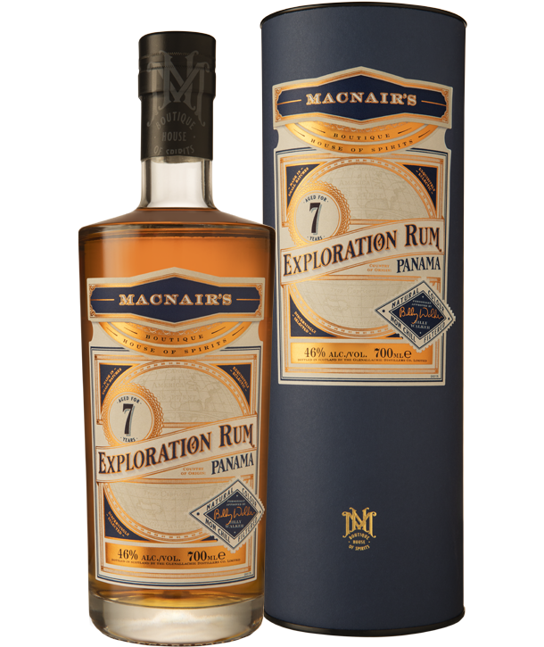 MacNair's Exploration Rum - 7 year old - bottle & tube